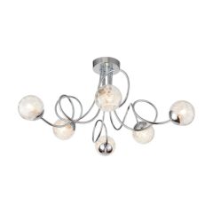 Endon Auria 6 Light Semi Flush Ceiling In Chrome Plate