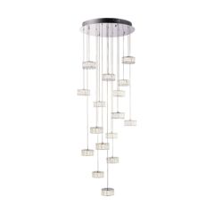 Endon Prisma 16 Light Ceiling Cluster Pendant In Chrome And Crystal
