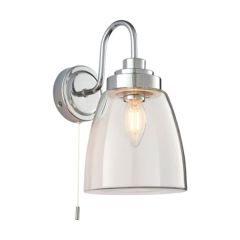 Endon Ashbury Bathroom Wall Light In Chrome And Clear Glass