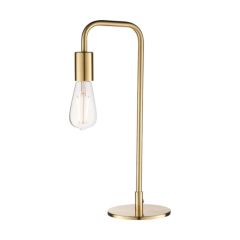 Endon Rubens 1 Light Table Lamp In Brushed Brass Plate