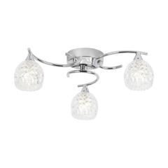 Endon BOYER-3CH 3 Light Polished Chrome Semi Flush Ceiling