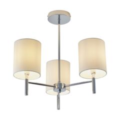 Endon BRIO-3CH 3 Light Semi Flush Ceiling With Cream Shades