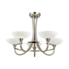 Endon 5 Light Glass & Satin Chrome Ceiling