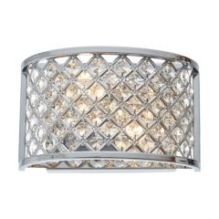 Endon HUDSON-2WBCH 2 Light Diamond Crome & Crystal Wall Bracket