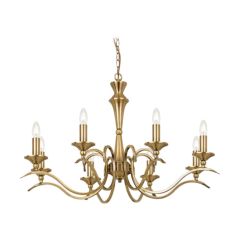 Endon 8 Light Chandelier With Antique Brass Finish