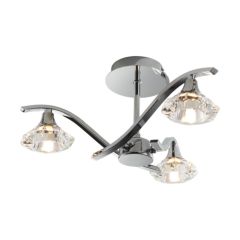 Endon 3 Light Polished Chrome Semi Flush Ceiling