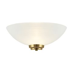 Endon WELLES-1WBAB 1 Light Alabaster Glass Antique Brass Wall