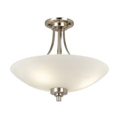 Endon 3 Light Grooved Glass Satin Chrome S/F