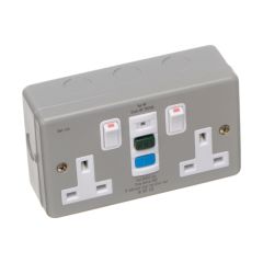 Europa CRCD2GM RCD Double Socket Switched Clam Pack 13A Metalclad