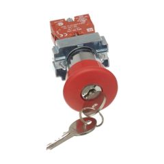 Europa RCAS-ES142 Pushbutton Emergency Stop Key Release 1NC c/w Collar 40mm Red Metal