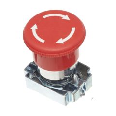 Europa RCAS-ES54 Pushbutton Emergency Stop Twist Release c/w Collar 40mm Red Metal