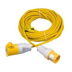 Red Arrow SE15 IP44 c/w Plug & Coupler Extension Lead 1.5mmx14m 16A 110V Yellow