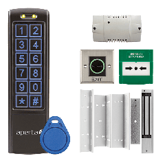 ESP APERTA Single Internal Door Proximity Kit Keypad c/w Exit Button & Call Point Black