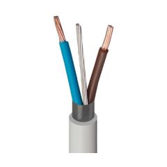 Amokabel 1.5mm 2 Core+Earth White BS8436 Flexishield Cable 100M