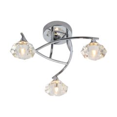 Forum Reena 3 Light Bathroom Ceiling Flush Light G9 Chrome