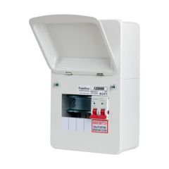 FuseBox F2004M 4 Way Main Switch Consumer Unit c/w 2x Blanks 100A