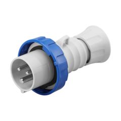 Gewiss IEC 309 HP High Performance Plug 2P+E 6h IP66/IP67/IP68/IP69 Screw Wiring 32A 230V 50/60Hz Blue Halogen Free Plastic