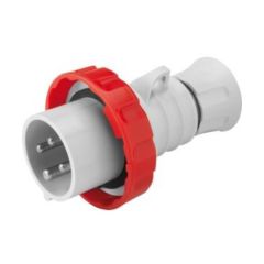 Gewiss IEC 309 HP High Performance Plug 3P+E 6h IP66/IP67/IP68/IP69 Screw Wiring 32A 400V 50/60Hz Red Halogen Free Plastic
