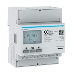 Hager ECP300C Meter kWh 3 Phase Via 4M S0 MID 1-5A 60x90x72mm