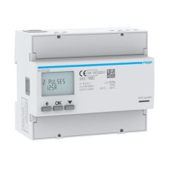 Hager ECP310D Meter kWh 3 Phase Direct 6M S0 MID 125A 60x92x107mm