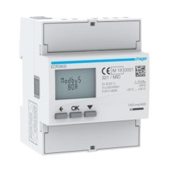 Hager ECR380D Meter kWh 3 Phase Direct 4M MODBUS MID 80A 60x92x72mm
