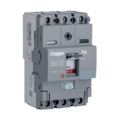 Hager HDA080U 80A 18kA 1 Pole 1D Adjustable Thermal, Fixed Magnetic MCCB h3 x160