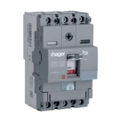 Hager HHA080U 80A 25kA 3 Pole 3D Adjustable Thermal, Fixed Magnetic MCCB h3 x160