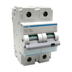 Hager HMC299T 125A 15kA 2 Pole C Curve 3 Module MCB