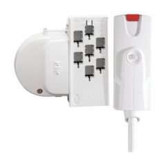 Hager K7T1M075WPCR Klik 7 Plug Pin Pre-Wired&1.5m 0.75mm 6C Lead c/w KLPCR7 for Dim Lumin & Emer 6A