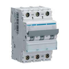 Hager NBN316A 16A 10kA/15kA 3 Pole B Curve 3 Module MCB