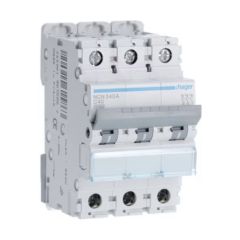 Hager NCN340A 40A 10kA/15kA 3 Pole C Curve 3 Module MCB