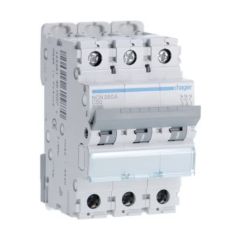 Hager NCN350A 50A 10kA/15kA 3 Pole C Curve 3 Module MCB
