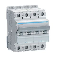 Hager NCN403A 3A 10kA/15kA 4 Pole C Curve 4 Module MCB