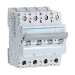 Hager NCN440A 40A 10kA/15kA 4 Pole C Curve 4 Module MCB