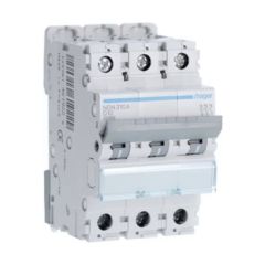 Hager NDN310A 10A 10kA 3 Pole D Curve 3 Module MCB