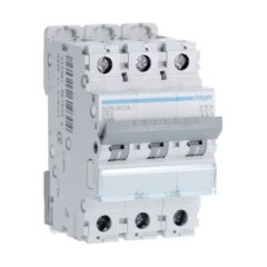 Hager NDN363A 63A 10kA 3 Pole D Curve 3 Module MCB