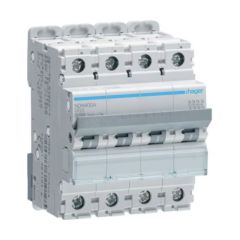 Hager NDN400A 0.5A 10kA/15kA 4 Pole D Curve 4 Module MCB