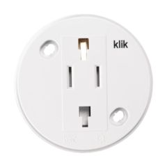 Hager S27 Klik 4 Socket 3 Pin Round 6A White