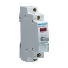 Hager SVN422 Pushbutton (impulse) + Red Indicator Light, 1NC: 230V AC