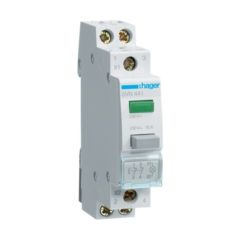 Hager SVN441 Pushbutton (impulse) + Green Indicator Light, 2NC: 230V AC