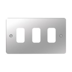 Hager WFGP3PS Sollysta Grid Plate 3 Gang Polished Steel