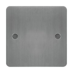 Hager WFP1BS Sollysta Flat Plate Single Blank Plate Brushed Steel