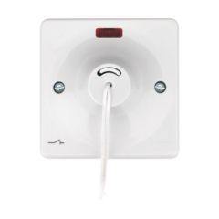 Hager WMCS50N Sollysta 50A Ceiling Switch DP Isolating White (for Showers up to 11.5kW) c/w LED Indicator
