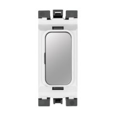 Hager WMGB1PSW Sollysta Module 1 Gang Blank Grid c/w White Insert Polished Steel