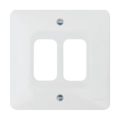 Hager WMGP2 Sollysta 2 Gang Grid Plate White
