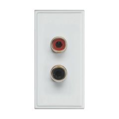 Hager WMMPP Sollysta Module Phono Plugs Euro Red/Black