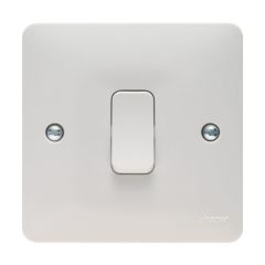 Hager WMPS11 Sollysta 1 Gang 1 Way 10AX Light Switch White