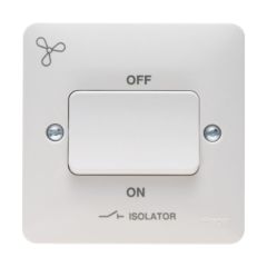 Hager WMPS3PIF Sollysta 1 Gang 10A TP Fan Isolator Switch White c/w Fan Symbol