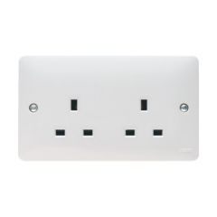 Hager WMS82 Sollysta 2 Gang 13A Unswitched Socket Outlet White