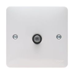 Hager WMSAT Sollysta 1 Gang Satellite F Type Screened Socket White